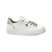 Tênis Feminino Via Marte Branco e Dourado - 121-001-02 Tênis Feminino Via Marte Branco e Dourado - 121-001-02