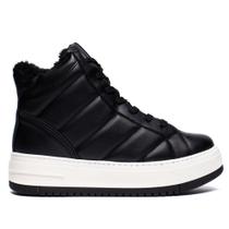 Tênis Feminino Via Marte Cano Alto Peluciado Preto Tênis Feminino Via Marte Cano Alto Peluciado Preto