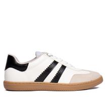 Tênis Feminino Via Marte Casual Napa Camurça Branco/Preto