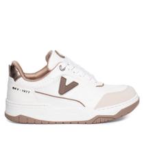 Tênis Feminino Via Marte Casual Recortes Branco/Marrom Tênis Feminino Via Marte Casual Recortes Branco/Marrom