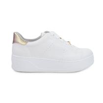 Tênis Feminino Via Marte Flatform Branco Gold - 2313501