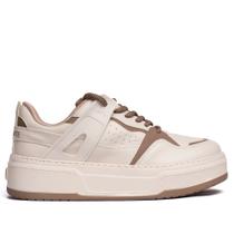 Tênis Feminino Via Marte Napa Bicolor Bege/Marrom