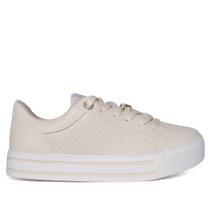 Tênis Feminino Via Marte Napa Flatform Texturizado Bege Tênis Feminino Via Marte Napa Flatform Texturizado Bege