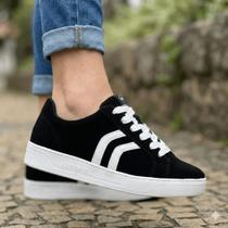 Tênis Feminino Via Marte Nobuck Preto/branco