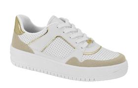 Tênis Feminino Vizzano Branco 99 Bco Off Dourado 1389114