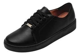 Tenis Feminino Vizzano Branco Preto Casual Confortável Básico