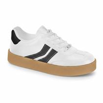 Tênis Feminino Vizzano Casual Retro Estiloso Solado Marrom Plataforma Original Confortável -