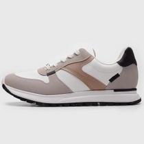 Tênis Feminino Vizzano Flat Recortes Urbano - Preto/ Cinza/ Bege