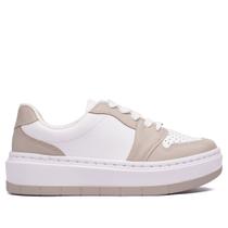 Tênis Feminino Vizzano Flatform Recortes Branco/cinza