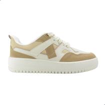Tênis Feminino Vizzano Pelica Camurça Branco Off Natural Bege Tênis Feminino Vizzano Pelica Camurça Branco Off Natural Bege