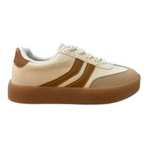Tenis Feminino Vizzano Pelica Street Casual Retrô Plataforma Básico Bege