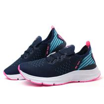 Tenis Feminino Xtry Corrida Academia Caminhada Azul Rosa