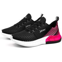 Tênis Feminino Xtry Ferraretto Corrida Run Ultraleve Preto Rosa