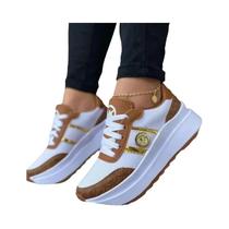 Tênis Femininos Casuais E Modernos Com Solado Plano E Detalhes Em Cores Contrastantes