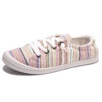 Tênis femininos de lona de cano baixo da BENEKER Slip-On Stripe 10