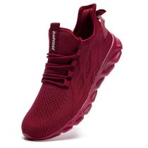 Tênis femininos EGMPDA Slip On, leves, vermelhos, tamanho 38