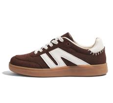 Tênis femininos LUCKY STEP com sola de goma retrô marrom Tênis femininos LUCKY STEP com sola de goma retrô marrom