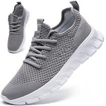 Tênis femininos QIJGS Running Gym, tênis sem cadarço, cinza 7,5