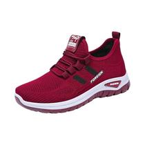 Tênis Femininos Roxos De Malha Respirável Com Cadarço, Antiderrapantes, Com Sola Grossa, Para Tênis Femininos Roxos De Malha Respirável Com Cadarço, Antiderrapantes, Com Sola Grossa, Para