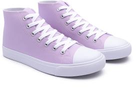 Tênis femininos The Fashion Supply Lavender Canvas High Tops, tamanho 7