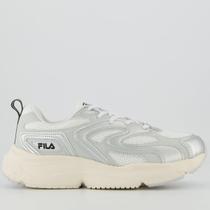Tênis Fila Buzzard Bold Feminino Prata e Branco Tênis Fila Buzzard Bold Feminino Prata e Branco