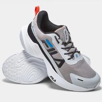 Tênis Fila Progress Lite Masculino - Prata e Azul Tênis Fila Progress Lite Masculino - Prata e Azul