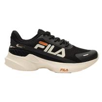 Tenis Fila Progress Lite Preto e Bege Feminino