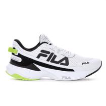 Tênis Fila Recovery Branco Preto e Verde Limão - Masculino Tênis Fila Recovery Branco Preto e Verde Limão - Masculino