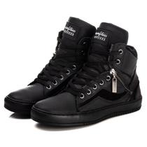 Tênis Fitness Feminino Botinha Treino Academia Couro com Zíper Tênis Fitness Feminino Botinha Treino Academia Couro com Zíper