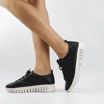 Tênis Flat Amarração Couro