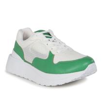 Tênis Flatform Jogging com Tela Verde