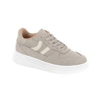 Tênis Flatform Moleca Feminino Nobuck Casual Conforto Cinza