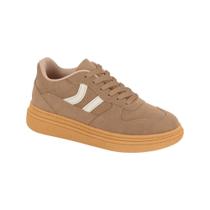 Tênis Flatform Moleca Feminino Nobuck Casual Conforto Marrom