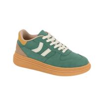 Tênis Flatform Moleca Feminino Nobuck Casual Conforto Verde