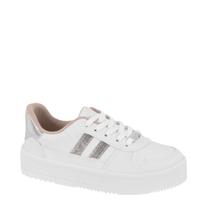 Tênis Flatform Tratorado Com Strass Feminino Moleca 5782.315