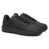 Tênis Força Force Masculino Em Couro Preto Sapatênis Casual Ai Envio Imediato