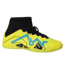 Tênis Futsal Infantil Cano Alto Chuteira Quadra Amarelo com Solado Costurado 28 ao 33
