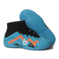 Tênis Futsal Infantil Cano Alto Chuteira Quadra Azul com Solado Costurado 28 ao 33 Tênis Futsal Infantil Cano Alto Chuteira Quadra Azul com Solado Costurado 28 ao 33
