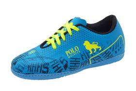 Tênis Futsal Quadra Polo Malbec Azul Solado Costurado Tênis Futsal Quadra Polo Malbec Azul Solado Costurado