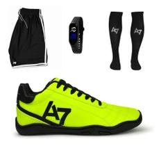 Tênis Futsal Tamanhos 33 Ao 48 +meião Preto +short +relógio - GL Line Shoes