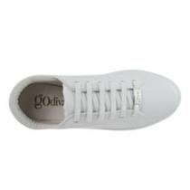 Tênis Godiva Cadarço Tachas Metálicas Feminino Branco Dourado -