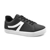 Tênis Godiva Casual Minimalista Cadarços Feminino Preto Branco