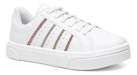 Tênis Godiva Feminino Estilo Urbano Slip On Branco Glitter - Tênis Godiva Feminino Estilo Urbano Slip On Branco Glitter -