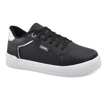 Tênis Godiva Minimalista Recortes Feminino Preto Prata Tênis Godiva Minimalista Recortes Feminino Preto Prata