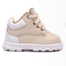 Tênis Happy Comfort Infantil Bili Bilu Couro Fly Porcelana e Branco 2109