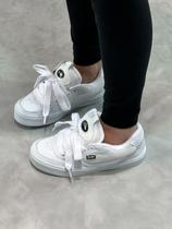 Tênis Hocks Puff Branco Brilhante Fat Lace