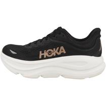 Tênis HOKA Bondi 9 Preto/Dourado Rosado 7,5 Médio