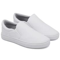 Tênis Iate Slip On Branco Calce Fácil Hype Shoes - Linha Enfermagem - Médico - Dentista - Veterinário - UNISSEX