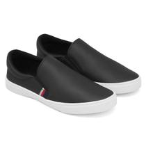 Tênis Iate Slip on Calce Fácil Original Hype Shoes Preto Com Tira Lateral Unissex