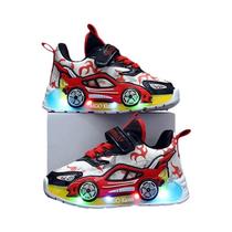 Tênis Iluminados Com Tema De Carro Para Meninos Mgo Kids, Sapatos De Corrida Brilhantes Para